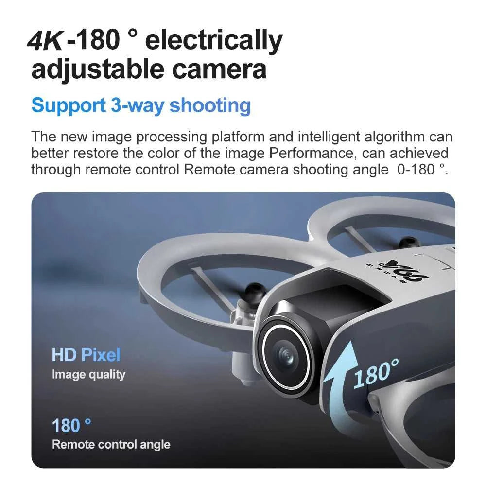 V66 Mini Drone 4K Profesional Dual Camera Headless Mode Obstacle Avoidance WiFi FPV Dron 360° Flip RC Quadcopter Toys for Kids The jack market .AU The jack market .AU Drones $ 85 14:10#Grayish White