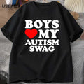 Girls Boys Love My Autism Swag T Shirt Women Men Funny Autistic Girls Awareness Idea T-Shirt Couple Lover Short Sleeve Tees The jack market .AU The jack market .AU Men Fashion $ 30 14:193;5:100014064