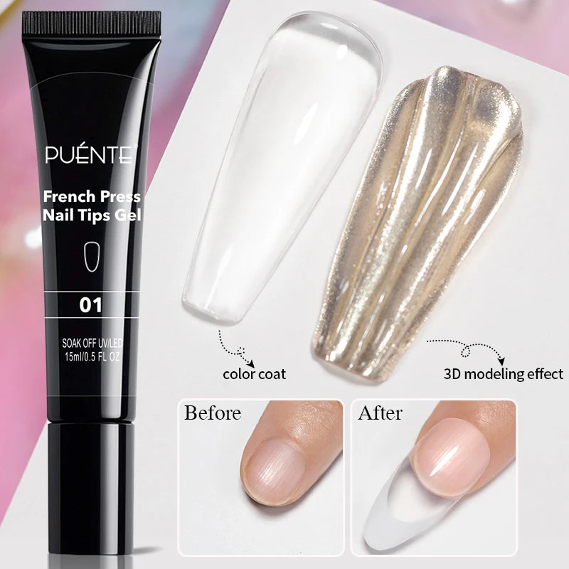 BrandName Chrome Mirror Effect Gel Polish - 5ml Golden Silvery Metallic Liner for Stunning French Nail Art