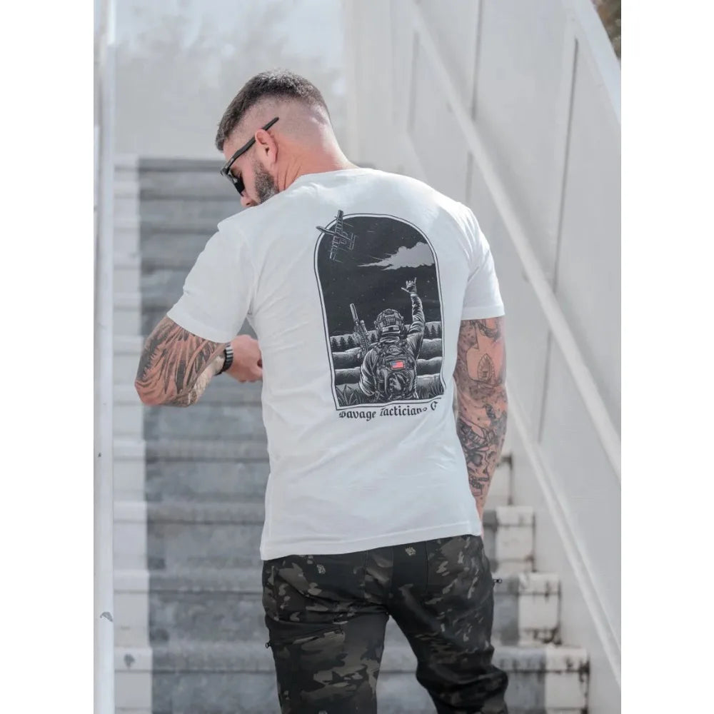 Men Clothes Fashion Tactical T-Shirts Streetwear 100% Cotton Loose Tops Breathable Soft Tee Military Enthusiast