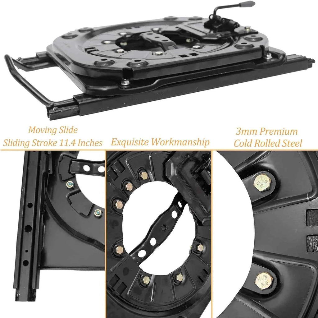 Heavy Duty Seat Swivel Base with Slider, 3.0mm Steel Plate Swivel Seat Base 360 Degree Rotatable for RV Van Camper Boat TruckBus