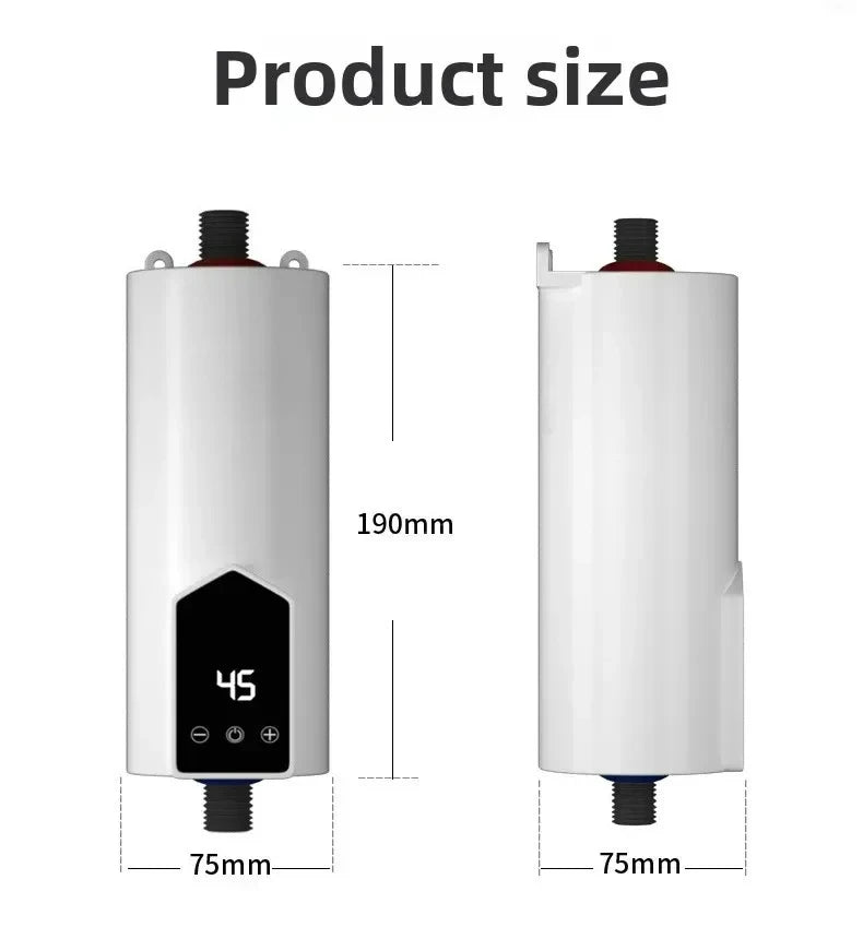 Instant Water Heater 220V 3000W-5500W Portable Electric Heaters for Bathroom Hot Water Shower and Home Kitchen Heating