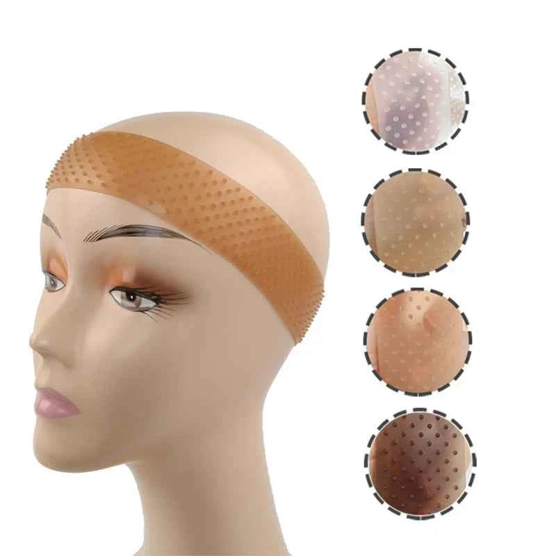 Silicone Wig Band & Stretchy Cap - Non-Slip, Seamless Comfort for Yoga & Daily Wear