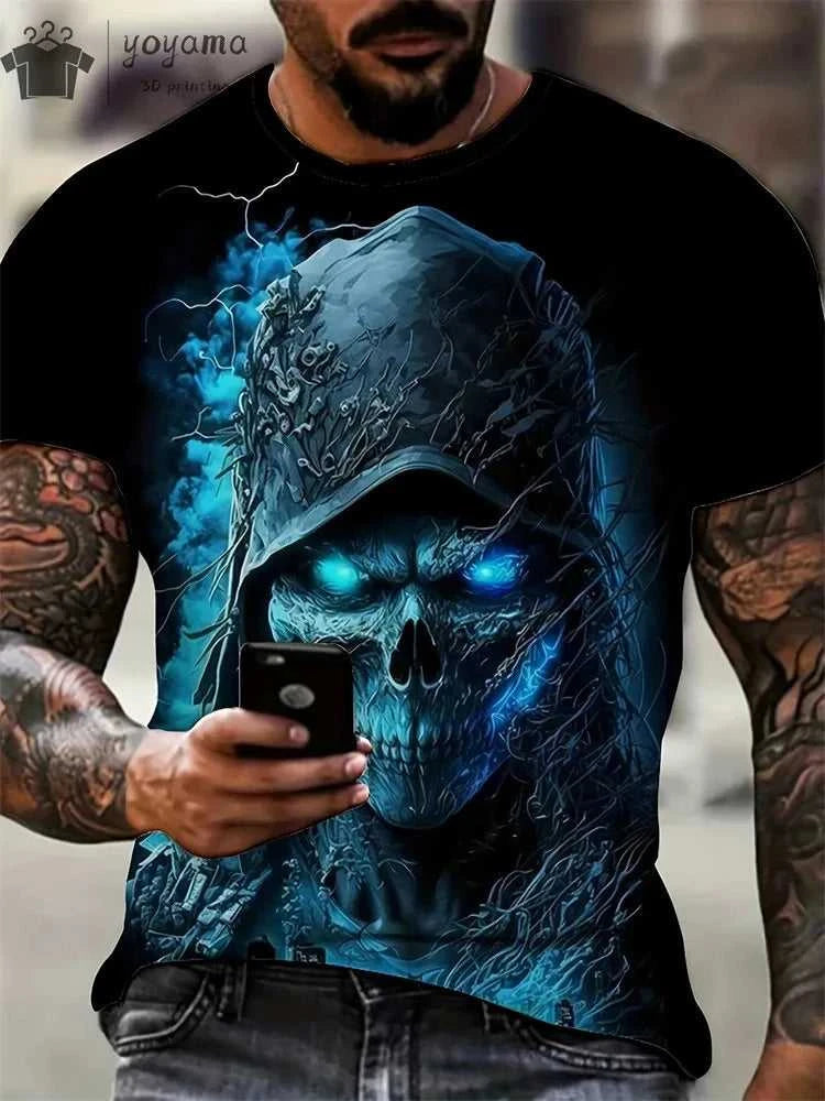 Men's Horror Skull Print T-Shirt 3D Print Vintage O-Neck Short Sleeve Fashion Oversized T-Shirts Men's Summer Street Clothing The jack market .AU The jack market .AU Men Fashion $ 25 14:771#P2TGL22WU;5:100014066
