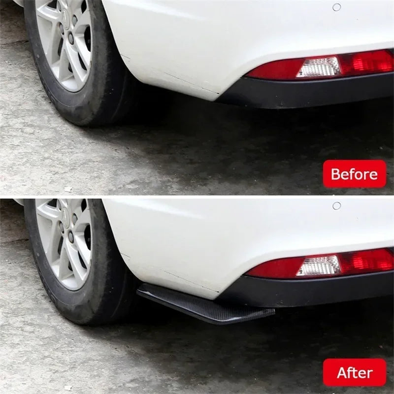 Car Front Rear Anti-collision Corner Protection Universal Carbon Fiber Gloss Black Bumper Strip Rear Spoiler Modification Parts