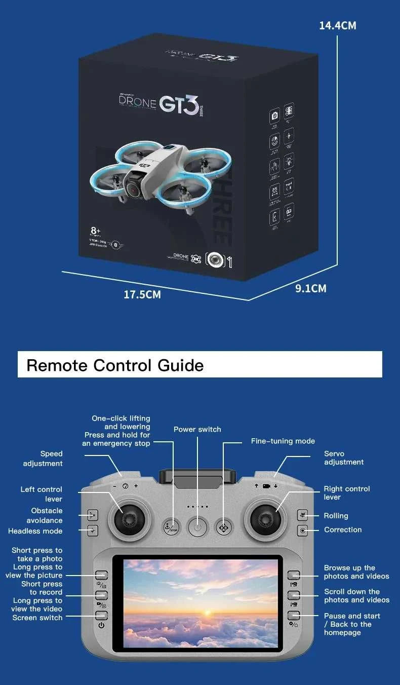 Lenovo GT3 Drone 4.3" Screen Large Screen Aerial Photography, Optical Flow Positioning Brushless Intelligent Obstacle Avoidance. The jack market .AU The jack market .AU Drones $ 113 14:29#GT3-Gery-4K