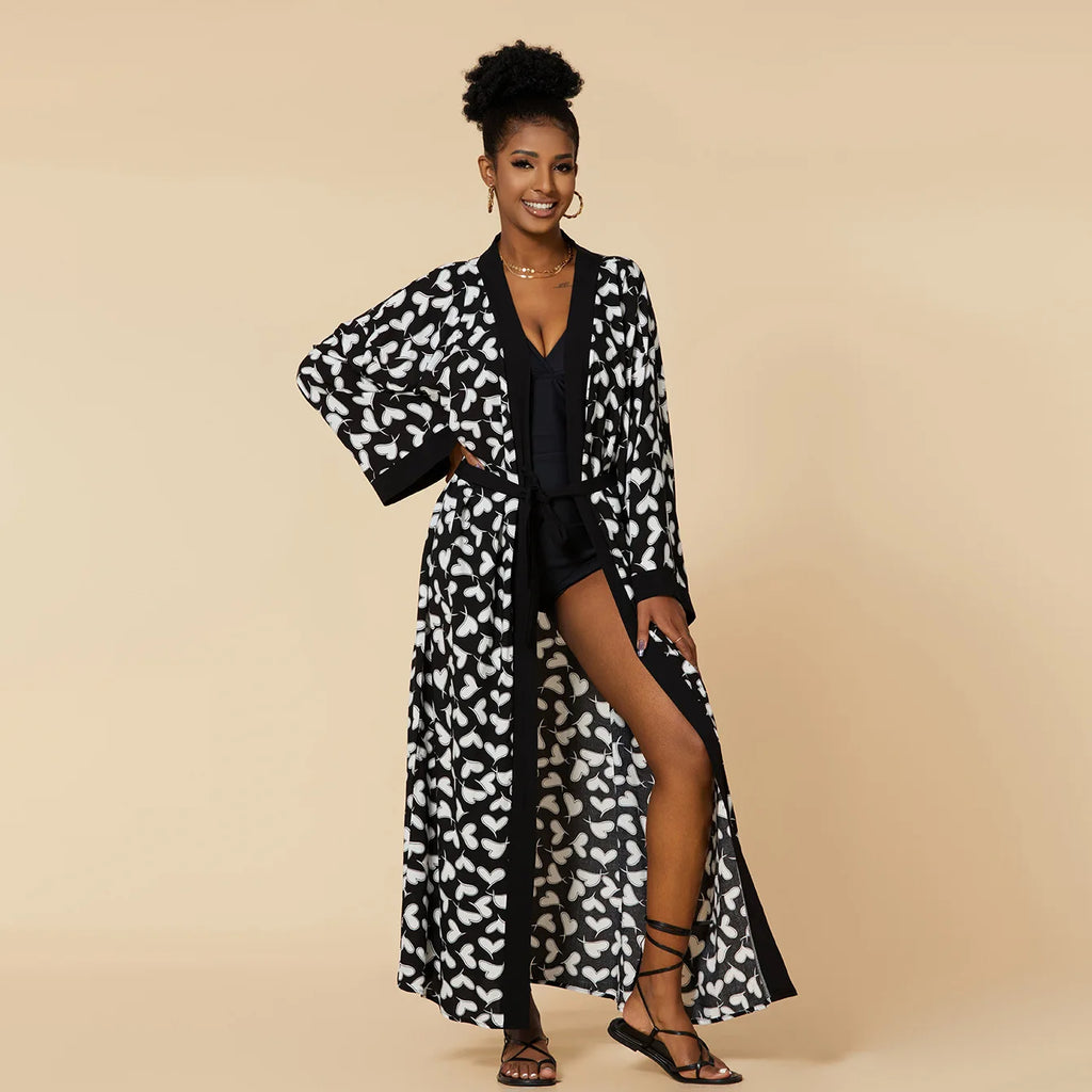 2026 Women's Kaftan Beach Cover-Up Dress - Stylish Long Tunic for Summer Bikinis & Beachwear