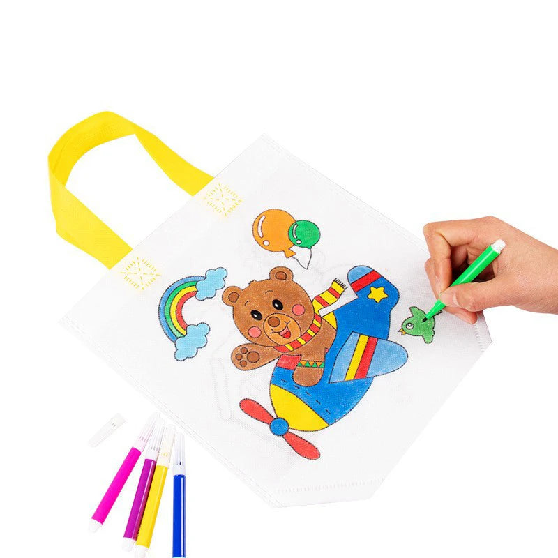 5pcs Graffiti Bag with Marker Pen Color Cognition Children Drawing Toys Puzzle Parent-child Kindergarten Activity Props TMZ