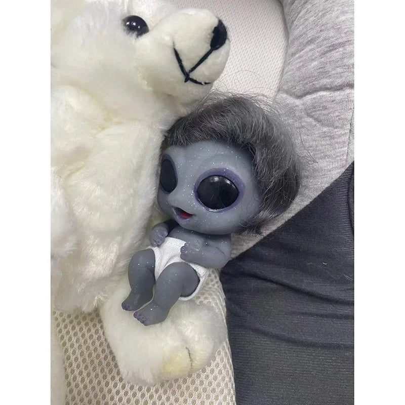 5inch Mini Baby Doll Reborn Dolls Lifelike Solid Soft Silicone Alien Baby Stretchable Doll Children Toy Reborn Gift