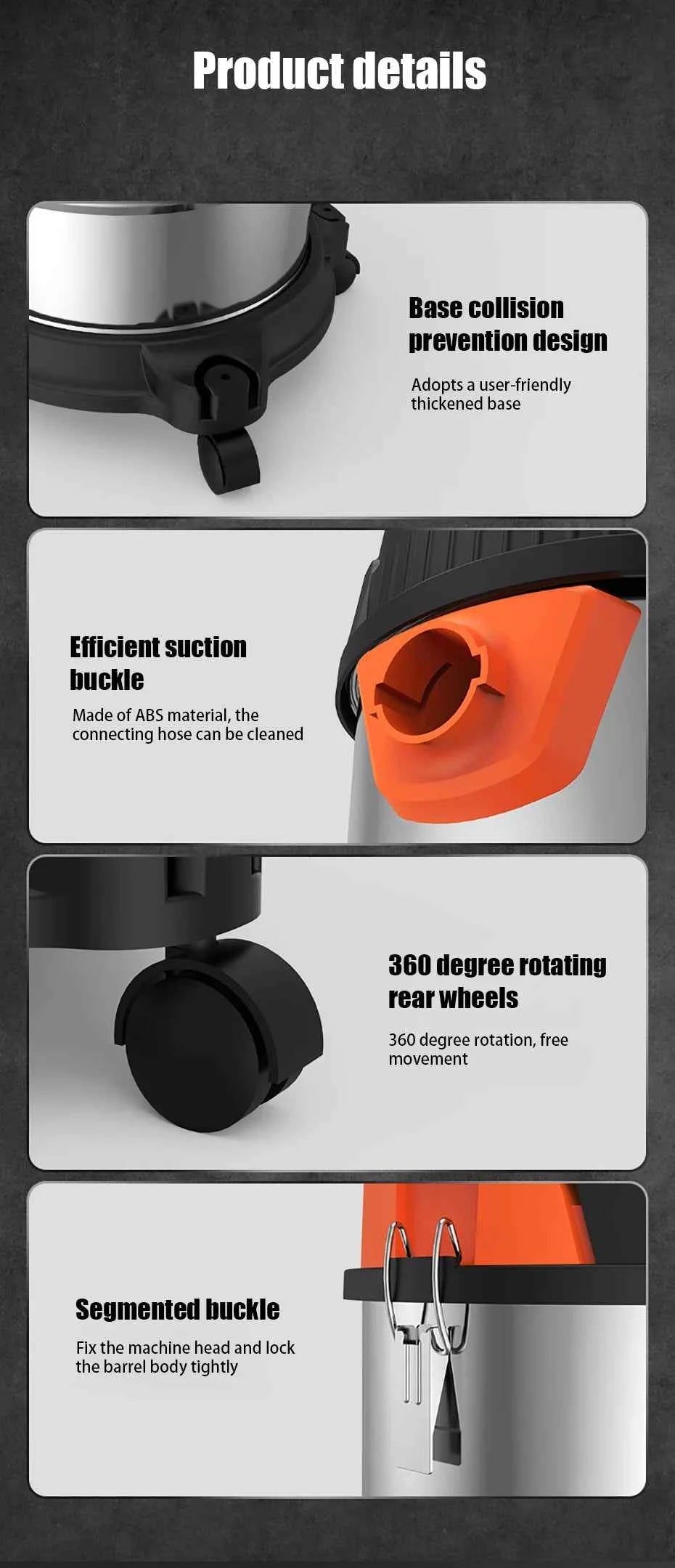 Wet and Dry Vacuum Cleaner Multi-functional High-power Vacuum Cleaner Suitable for Home Car and Commercial Industrial Cleaning