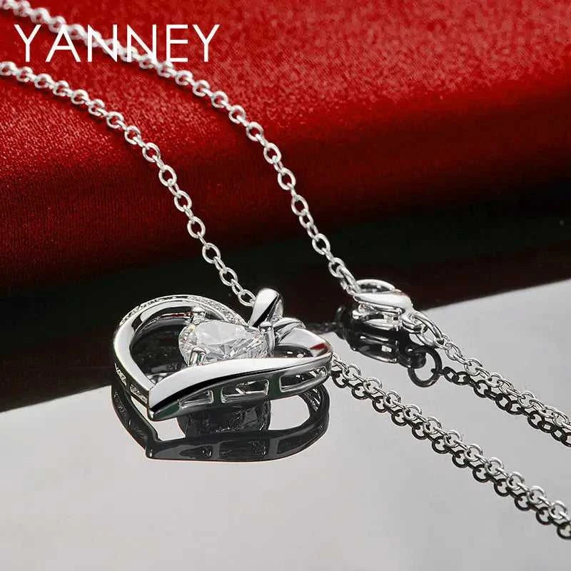 New 925 Sterling Silver 16-30 Inches Luxury AAA Zircon Heart Necklace For Women Fashion Wedding Party Gift Jewelry Charm The jack market .AU The jack market .AU Jewellery & Chains $ 48 200000226:193#Link Chain;200000639:883