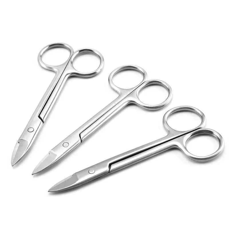 Nail Pro Stainless Steel Cuticle Scissors - Precision Curved Blades for Eyebrows, Eyelashes & Dry Skin