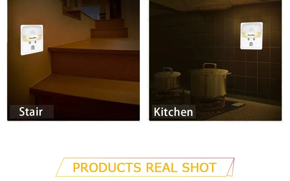 LED Night Light With Motion Sensor Light EU US Plug Socket Lamps Children Night Lights Wireless Wall Bedside Bedroom Night Lamp - Jack market 1988Jack Market 1988