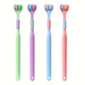 4pcs Soft Bristle 3-sided Toothbrush Gentle Clean Adult Teeth Brush for Complete Gum Care Autism Sensory Design Oral Health Tool