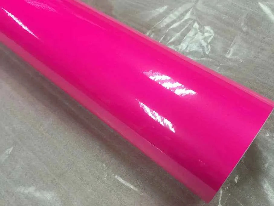 Premium Car Styling Glossy Fluorescent Yellow Vinyl Sticker Glossy Fluorescent yellow Vinyl Wrap Self Adhesive Sticker