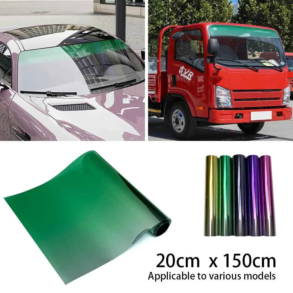 Car Front Windshield Sunshade Protective Film Window Tint Dyeing Film Heat Insulation Sun Protection 20X150cm Vinyl Wrap for Car