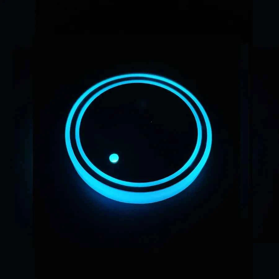 7 Colors Car LED Luminous Water Cup Pad Auto Cup Bottle Holder Coaster Anti-slip Pad Mats Interior Atmosphere Light Decor