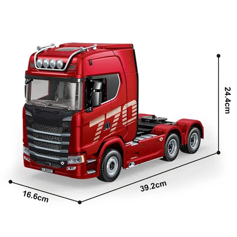 HUINA 1501 1/18 RC Truck 19CH 770S Alloy Tractor 2.4G remote control Engineering Trailer Truck with Light and Sound Toys for Kid