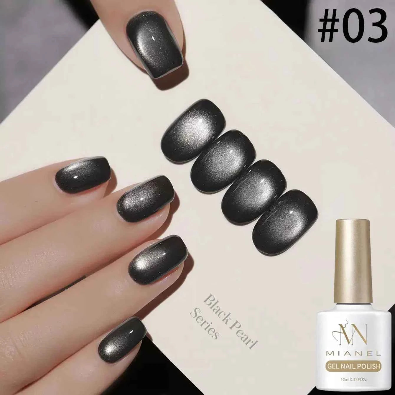 10ML 1-8pcs 2026 New Style Clear Universal White Glass Beads Cat Eye Magnet Gel Nail Polish Suitable For Toe Nails White Nails