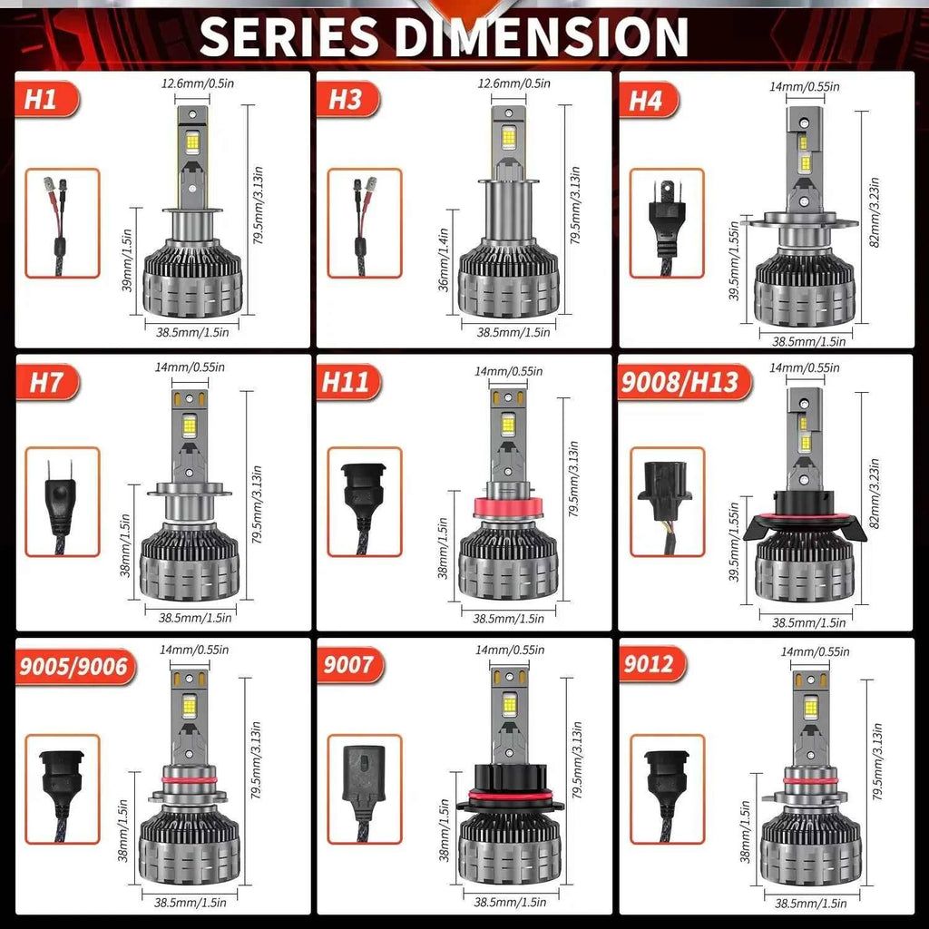 8800W 12000000LM H4 H7 LED Canbus H11 H8 H1 H3 9005 HB3 9006 HB4 H8 H9 9012 9007 9008 H13 LED Headlights Car Headlamp Bulb 12V