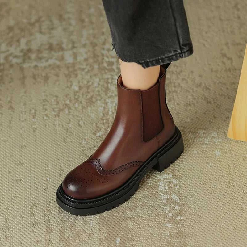 NEW Autumn Boots Women Split Leather Shoes for Women Round Toe Chunky Heel Women Boots Winter Black Chelsea Boots сапоги женские The jack market .AU The jack market .AU Step Up Your Style: Trendy Shoes for Every Occasion! $ 131 14:365458#Brown;200000124:100010481