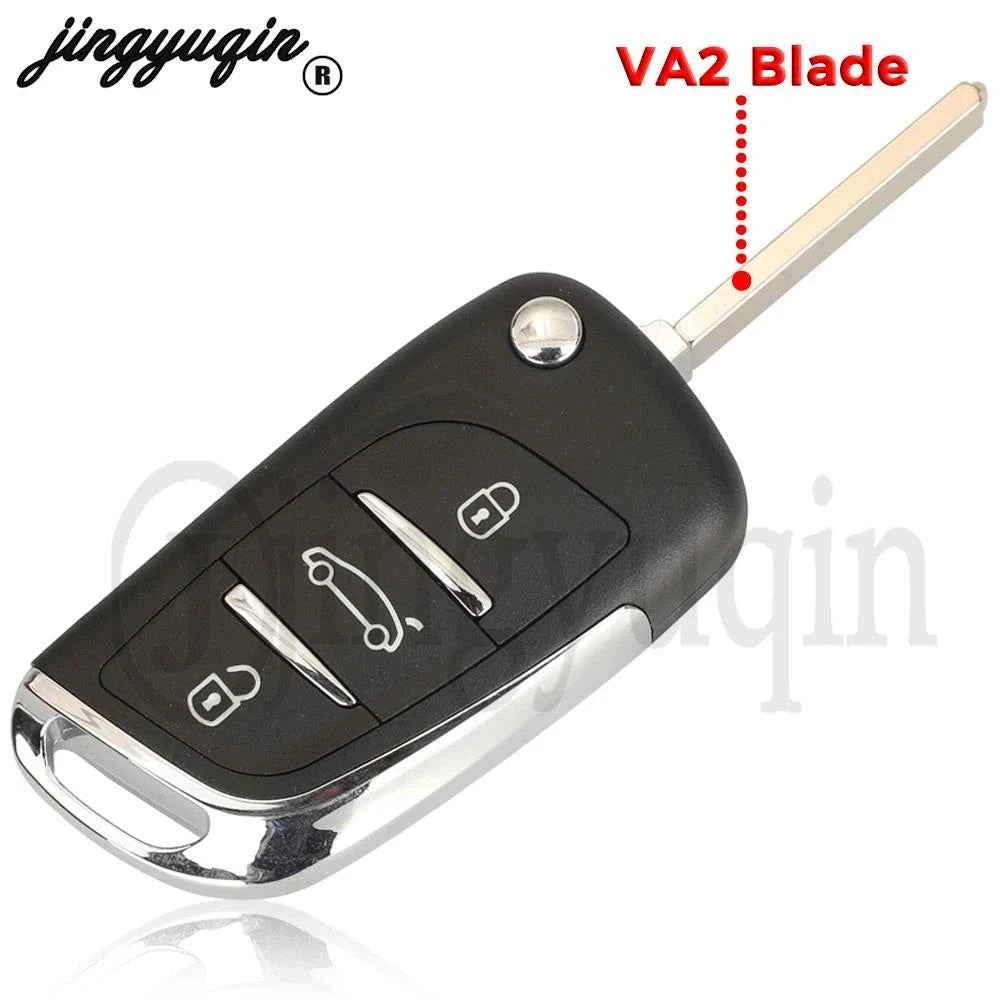 jingyuqin 3 Buttons For Citroen Ds4 2012 C3 2017 C4 201- Fit Peugeot 508 Filp Remote Car Key 433MHz ID46 Chip Fob HU83 VA2 Blade