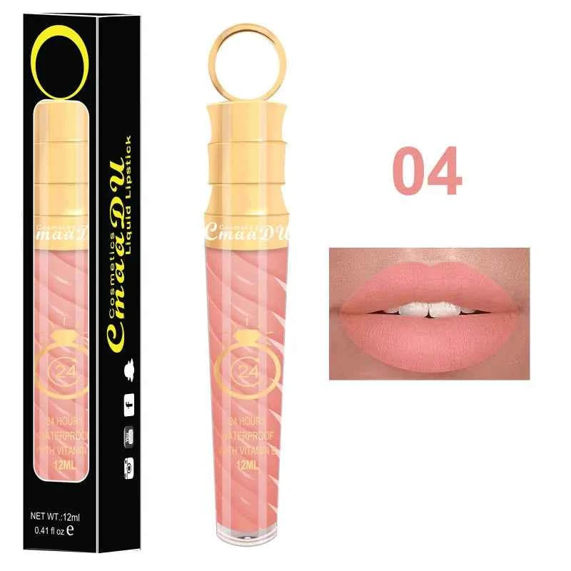 1 Pcs Matte Lip Gloss Waterproof Selection Spiral Glossy Lipstick Long-lasting Non-stick Cup Non-fading Exquisite Gift