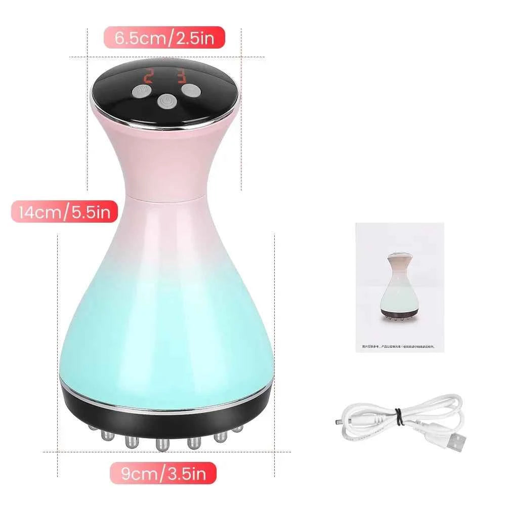 Electronic Meridian Brush Gua Sha Scrapping Massager Tool Anti Cellulite Magnet Therapy Infrared Heat Slimming Fat Burner Fat