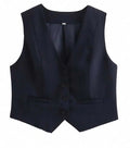 Women's Sleeveless Cropped Blazer Vest – Slim Fit V-Neck Waistcoat for Office & Casual Wear The jack market .AU The jack market .AU Woman Fashion Tops $ 54 14:173#Navy;5:100014065