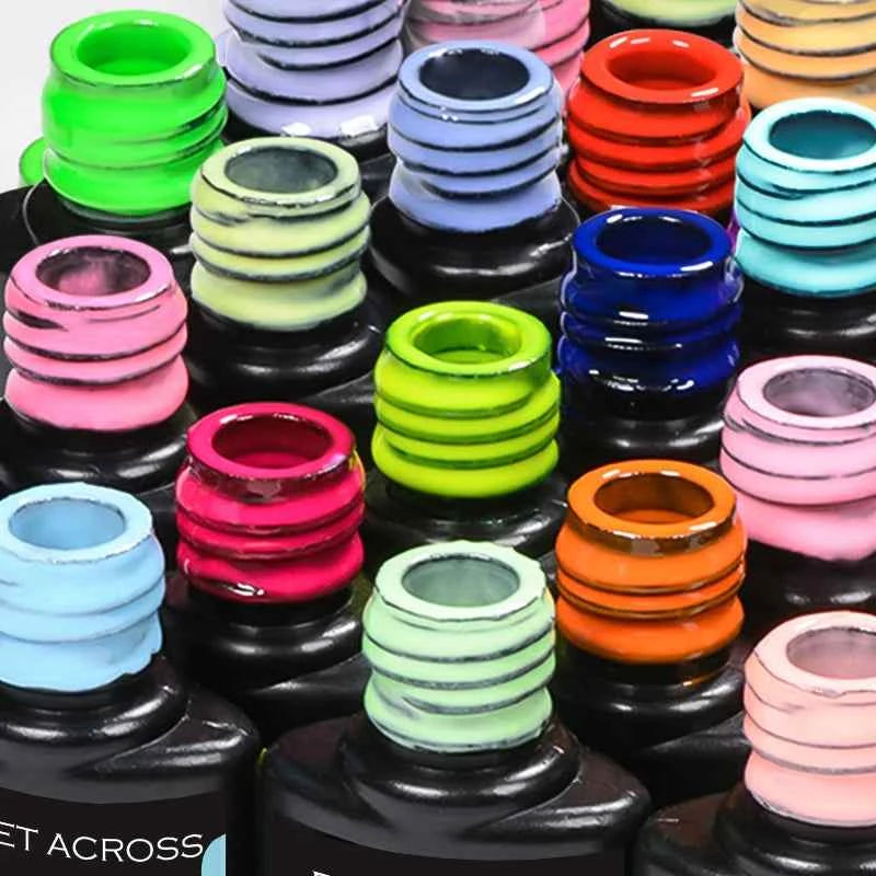 MEET ACROSS 7.3ml Gel Nail Polish Vernis Summer Simple Green Series UV Gel Nail Varnish Semi Permanent Nail Art Manicure