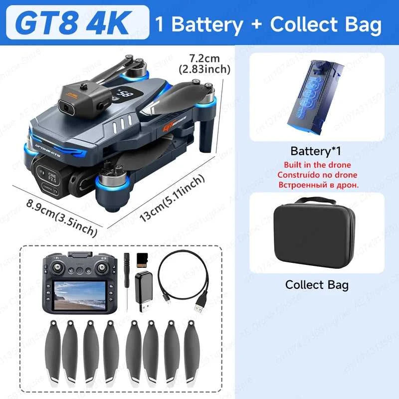 New GT8 Drone 8K Professional HD Dual Cameras Screen Remote 5G WIFI Brushless Motor Obstacle Avoidance Foldable Quadcopter Toys The jack market .AU The jack market .AU Drones $ 115 14:29#GT8 4K