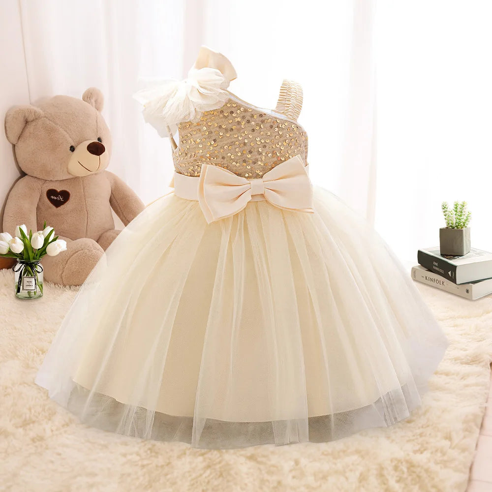 Toddler Tulle Party Baby Girl Dress Fashion 1st Birthday Wedding Prom Dresses Girls Clothes Infant Bow Evening Christmas Costume