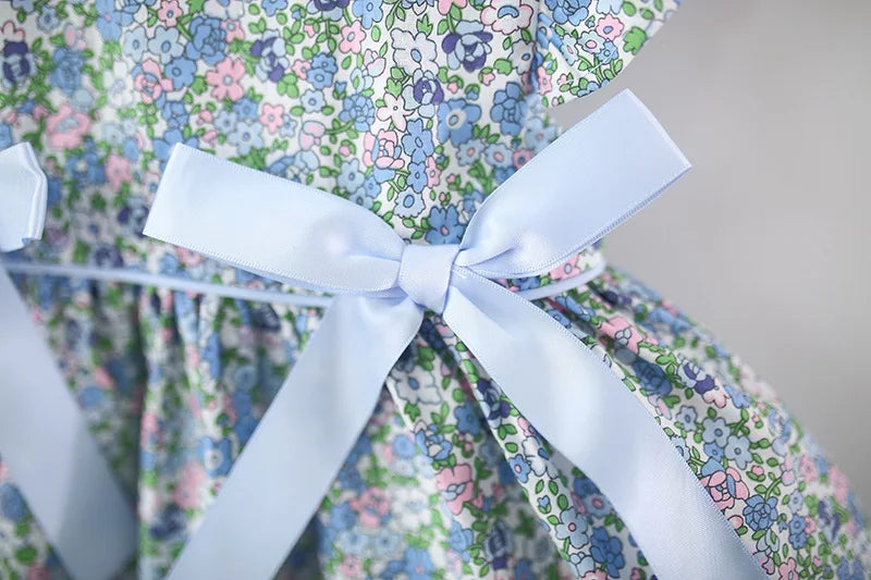 Floral Delight Baby Dress by [Brand Name] - Adorable Sleeveless Design with Sweet Bow for Girls 9 Months to 4 Years