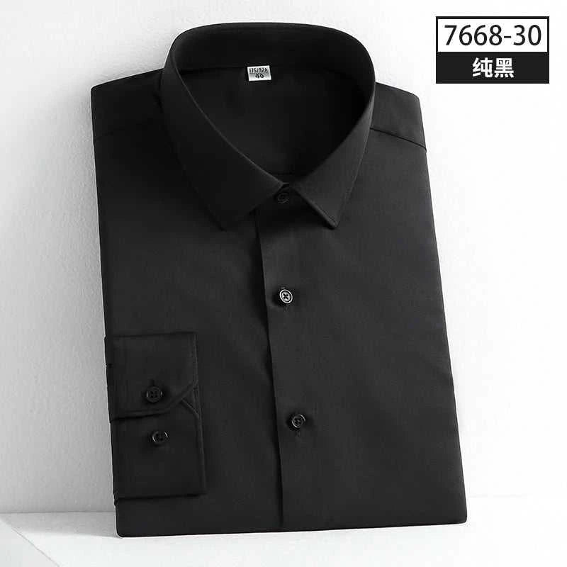 New Spring and Autumn Social Dress Ice Silk Long Sleeve Men's Shirt Business No Iron Casual Fit Pure White High Quality The jack market .AU The jack market .AU Men Fashion $ 41 14:771#21;5:100013888