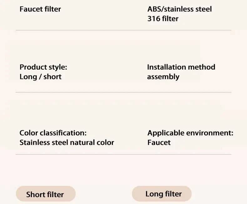 Kitchen Faucet Purifier 360°Rotating Anti Splash Water Telescopic Faucet Extender 316 Stainless Steel Faucet Tap Water Filter The jack market .AU The jack market .AU $ 71 14:10#316 Two Short