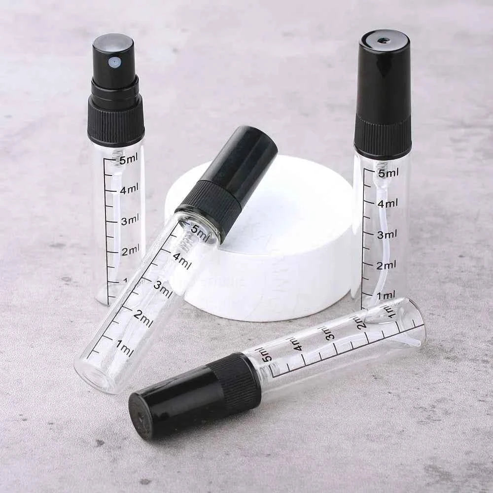 20/50/100pcs 2ml 3ml 5ml 10ml Mini Transparent Glass Perfume Bottle Atomizer Empty Glass Vials Mist Spray Glass Travel Bottle