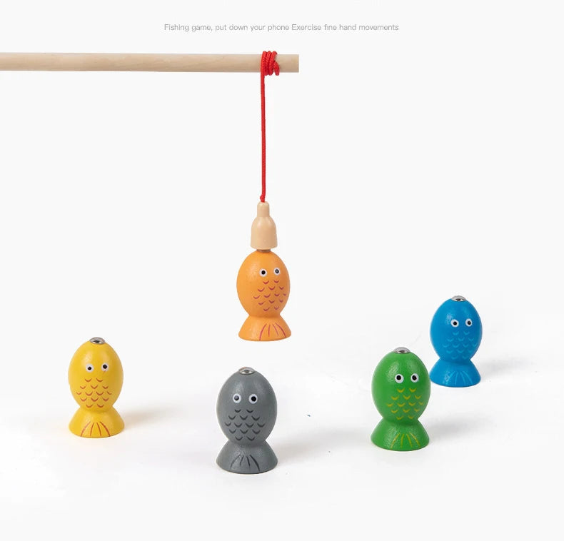 Montessori  Wooden Color Shape Cognitive Classification Matching Puzzle Children's Magnetic Fishing Learning Educational Toys