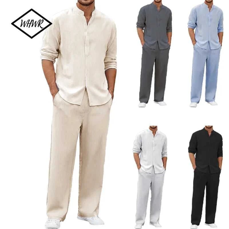 Men's Fall Casual Outfits Solid Color Henley Collar Long Sleeve Tops with Elastic Waist Pants Long Sleeve Pants Shirt Suit The jack market .AU The jack market .AU Men Fashion $ 47 14:193#Black;5:100014064