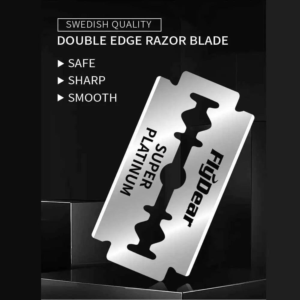 Stainless Steel Safety Razor for Men - Weighted Handle & 10 Double Edge Blades for a Superior Shave