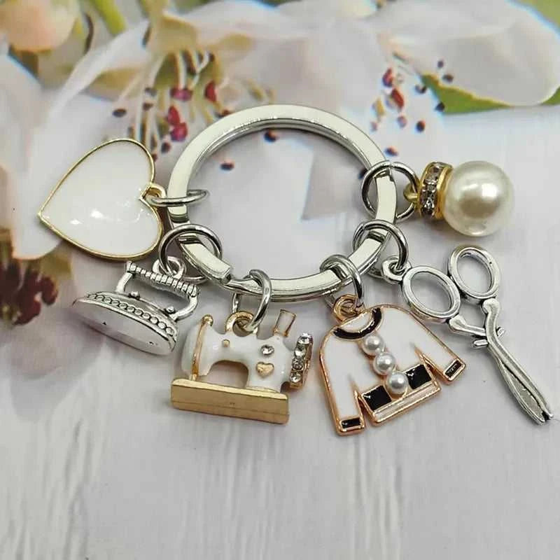 Fashion enamel sewing machine clothes tailor key chain scissors iron key chain women gift DIY jewelry handmade The jack market .AU The jack market .AU Jewellery & Chains $ 48 14:29#silver