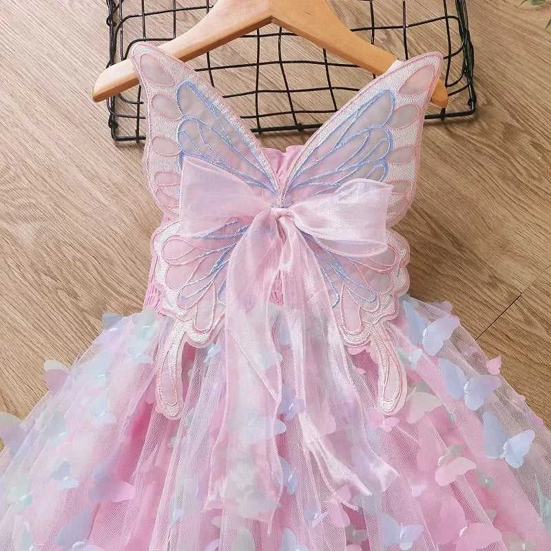 Girls Summer Elegant Dress With Large 3D Butterfly Wings Gauze Princess Dress Bow Kids Sleeveless Birthday Party Evening Dresses The jack market .AU The jack market .AU Mum & Kids: Essential Products for Every Family $ 46 14:496#dress Led lights;200000463:200004192#8T