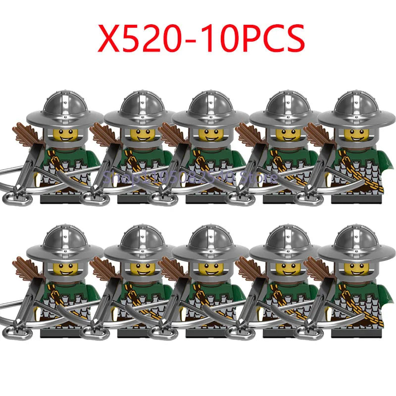 MOC Military Soldier Movie Character Building Blocks Accessories Medieval Castle Knight Helmet Shield Mini Brick Gift Toy E008