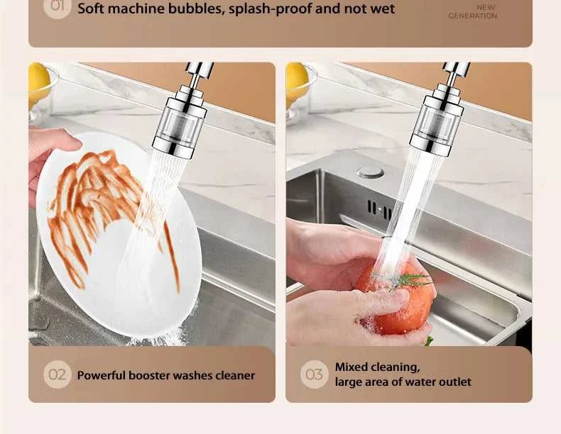 Kitchen Faucet Purifier 360°Rotating Anti Splash Water Telescopic Faucet Extender 316 Stainless Steel Faucet Tap Water Filter The jack market .AU The jack market .AU $ 71 14:10#316 Two Short