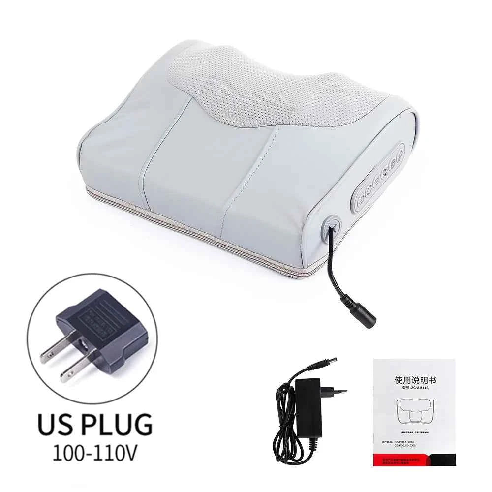 RelaxPro Electric Neck & Shoulder Massage Pillow - Soothing Kneading Relief for Back & Cervical Comfort