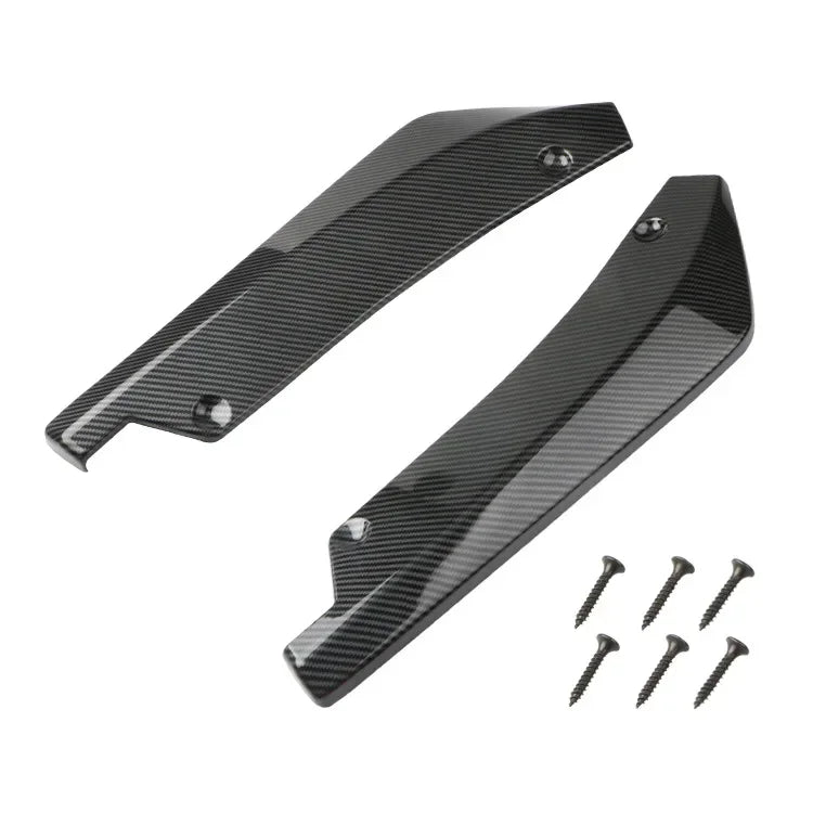 Car Front Rear Anti-collision Corner Protection Universal Carbon Fiber Gloss Black Bumper Strip Rear Spoiler Modification Parts