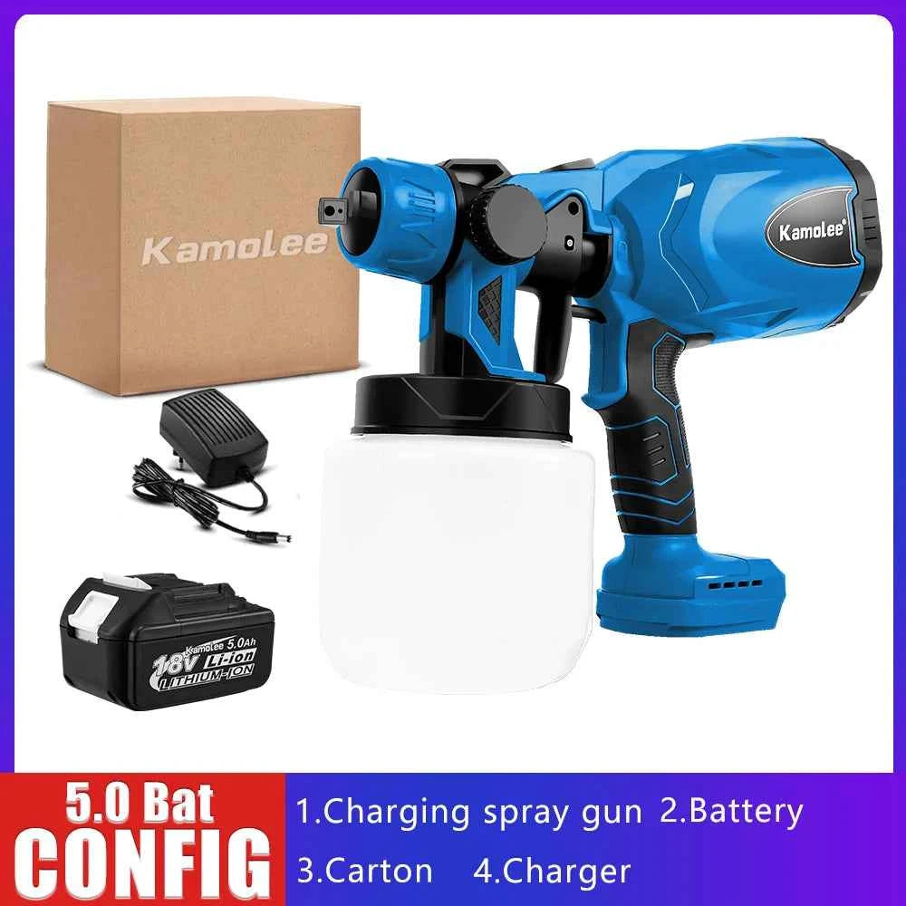 Kamolee 800ml Wireless Charging Sprayer 18V-21V Battery Household Portable Electric Airbrush Paint/Spray Gun Tool
