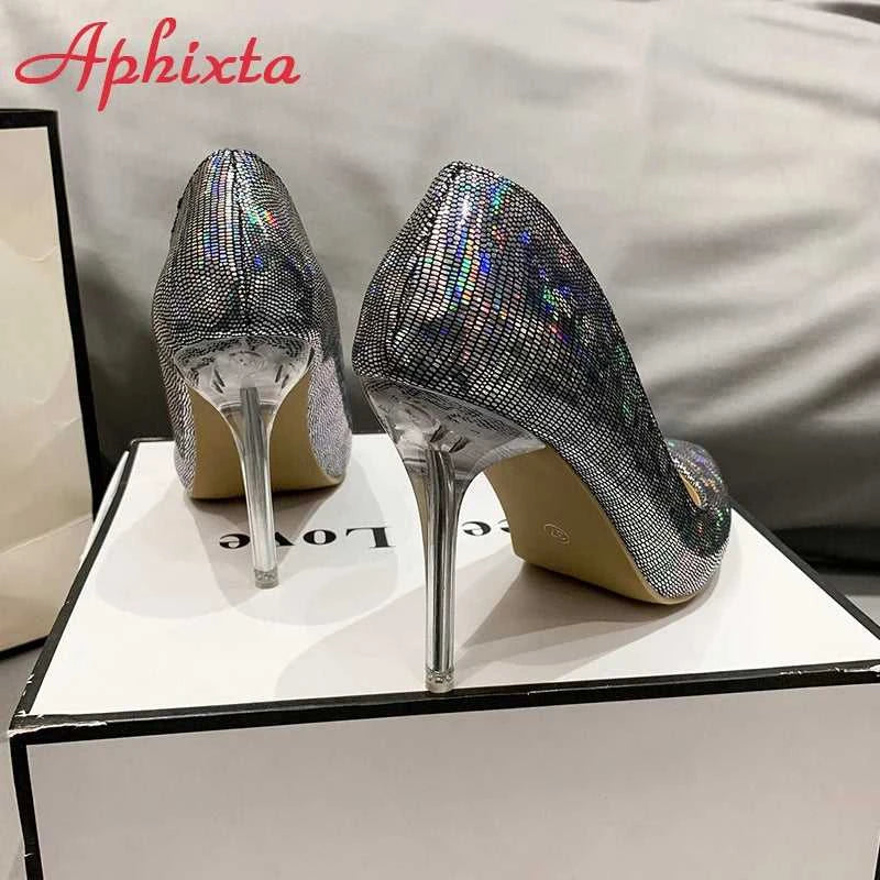 Aphixta 10cm High Tansparent Stiletto Heels Women Pumps Dazzle Colorful Official Party Shoes Big Size 33-50 The jack market .AU The jack market .AU Step Up Your Style: Trendy Shoes for Every Occasion! $ 82 14:173#Pink;200000124:200006266#50