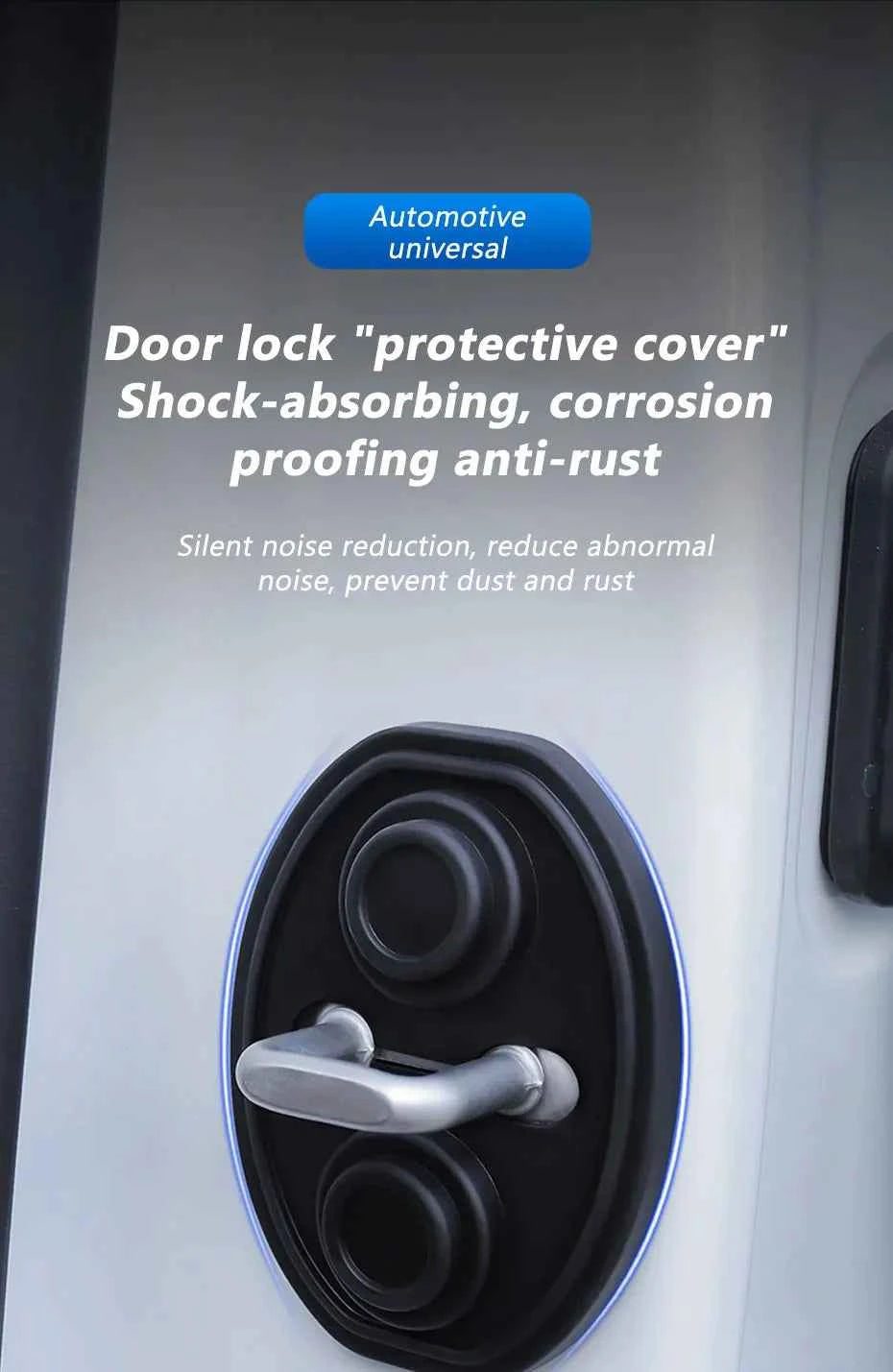 4Pcs Door Lock Buckle Cover for Car Door Buffer Cushion Anti-Scrtach Protection Cover Waterproof Door Shock Absorber