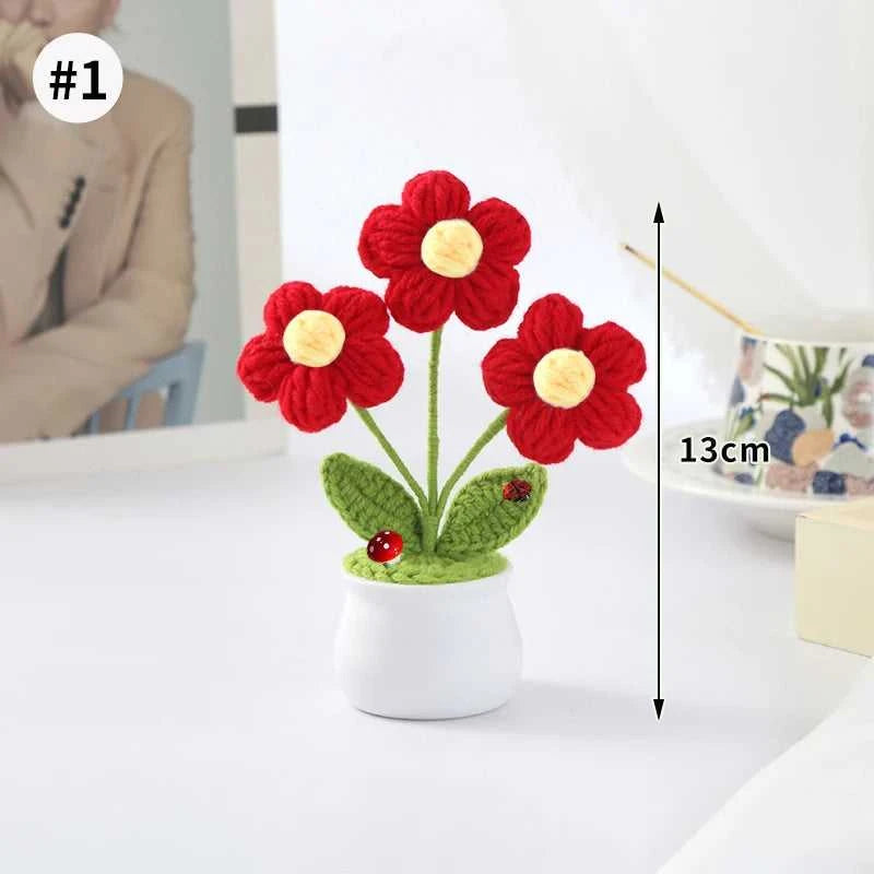 Sunflower Crochet Flower Artificial Hand Woven Flowers Finished Girasol Crochet Plants Wedding Guest Gifts Desktop Decoration The jack market .AU The jack market .AU $ 23 14:200013901#S27