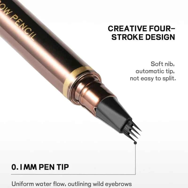 High Quality 24 Hour Four Forks Natural Water Resistant Liquid Eyebrow Pen Makeup Non-Blotting 4-Split Eyebrow Pencil Cosmetics